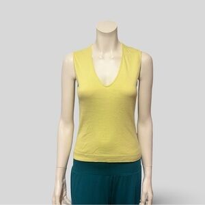 Three Dots Yellow Tank Top Sleeveless V-Neck Size Large